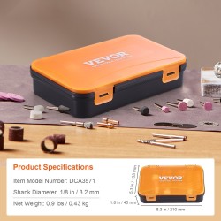 Pyörivän työkalun tarvikesarja 357 osaa 3,2 mm varsi säilytyslaatikolla