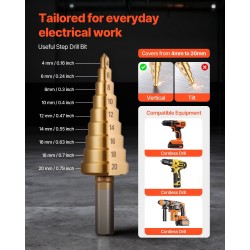 Reikäteräsarja 40Cr-terästä 6 lävistinholkkeja 12,7–50,8 mm räikkäväännin alumiiniin ja muoveihin