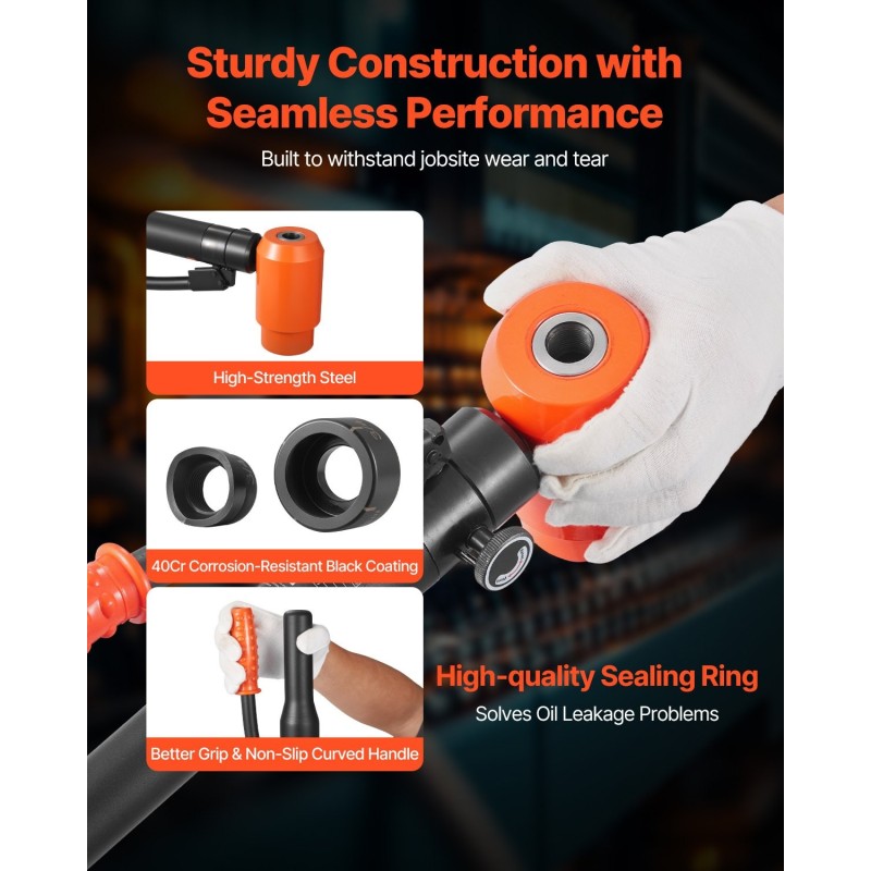 Hydraulinen lävistinsarja 10 teräsarjaa reikäkoot 12,7–101,6 mm 147,1 kN 25 mm isku