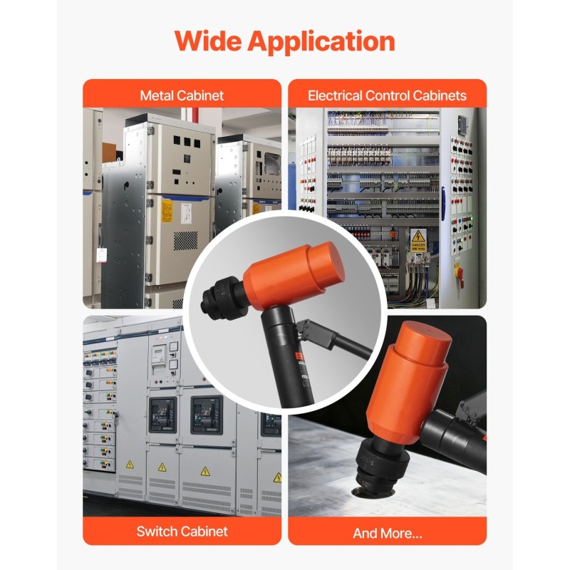 Hydraulinen lävistinsarja 10 teräsarjaa reikäkoot 12,7–101,6 mm 147,1 kN 25 mm isku
