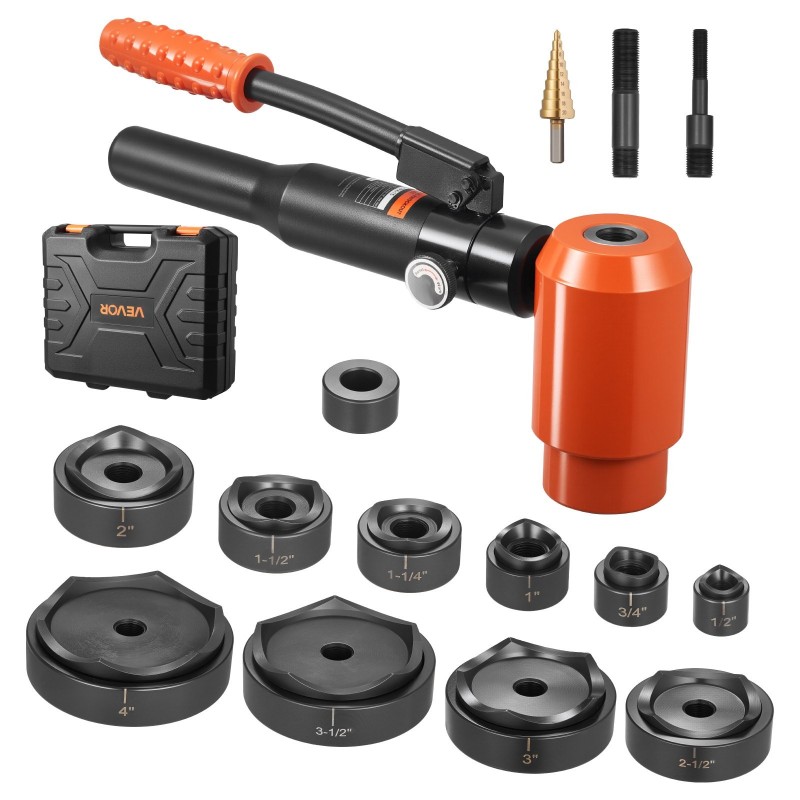 Hydraulinen lävistinsarja 10 teräsarjaa reikäkoot 12,7–101,6 mm 147,1 kN 25 mm isku