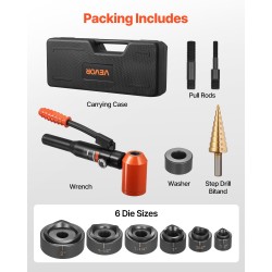 Hydraulinen lävistinsetti 10 tonnia 12,7–50,8 mm 6 sarjaa