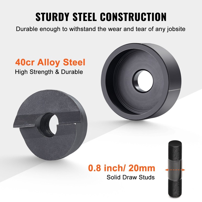 Hydraulinen lävistinsarja teräs 4 kpl putkikoot 1/2 3/4 1 1-1/4 tuumaa