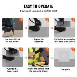 Hydraulinen lävistinsarja teräs 4 kpl putkikoot 1/2 3/4 1 1-1/4 tuumaa