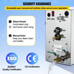 Höyrygeneraattori 9 kW 6 l vesisäiliö digitaalinen näyttö 35–55 °C