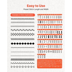 Tietokoneohjattu ompelukone metallirunkoinen 200 ommelkuviota LCD-näyttö LED-valo jalkapoljin tehokas moottori