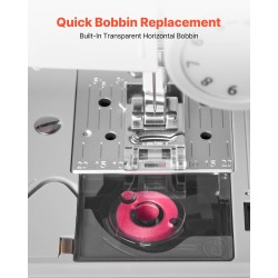 Tietokoneohjattu ompelukone metallirunkoinen 200 ommelkuviota LCD-näyttö LED-valo jalkapoljin tehokas moottori