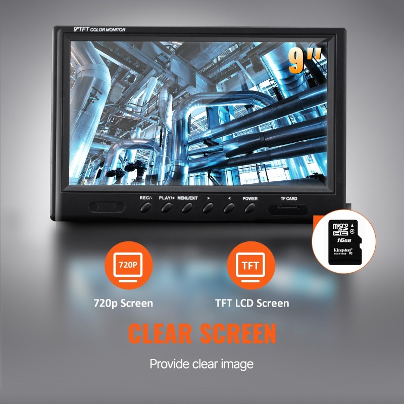 Viemärikamera 303-ruostumatonta terästä 23 mm kamerapää 9 tuuman näyttö 50 m kaapeli