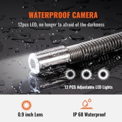 Putkistokamera 9 tuuman 720p näyttö 120 metrin kaapelilla IP68