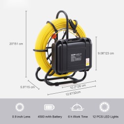 Putkistokamera 9 tuuman 720p näyttö 120 metrin kaapelilla IP68