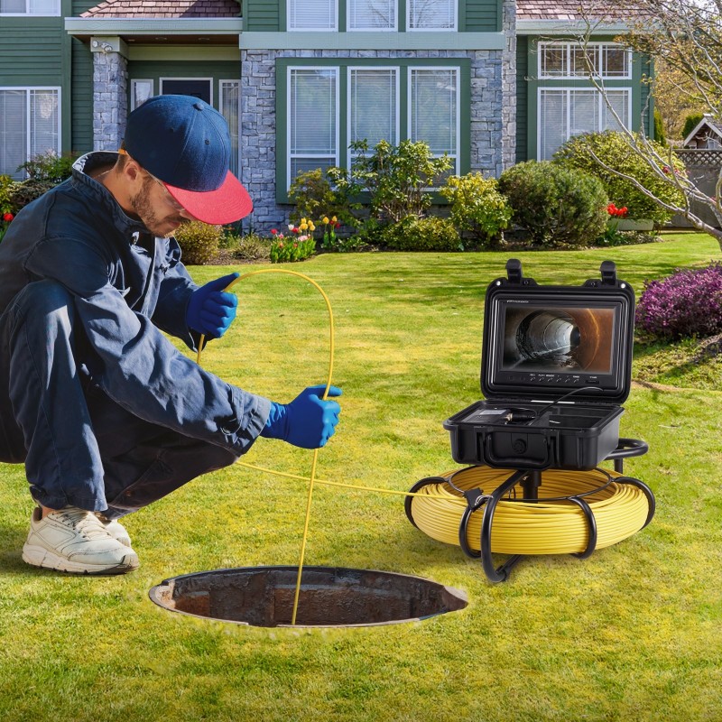 Putkistokamera 9 tuuman 720p näyttö 120 metrin kaapelilla IP68