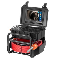 Viemärikamera 50-metrinen puolijäykkä kaapeli itseään tasaava 9-tuumainen 1080P näyttö 512Hz lähetin