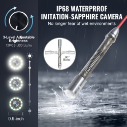 Viemärikamera itsetasoittuva 100 metrin kaapelilla 10,1 tuuman kosketusnäytöllä 512 hertsin lähetin etäisyyslaskurilla