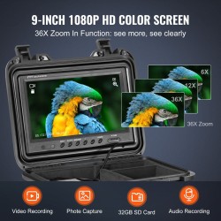 Viemärikamera itsetasaava 50 m kaapeli 9 tuuman 1080P näyttö 36x zoomaus IP68