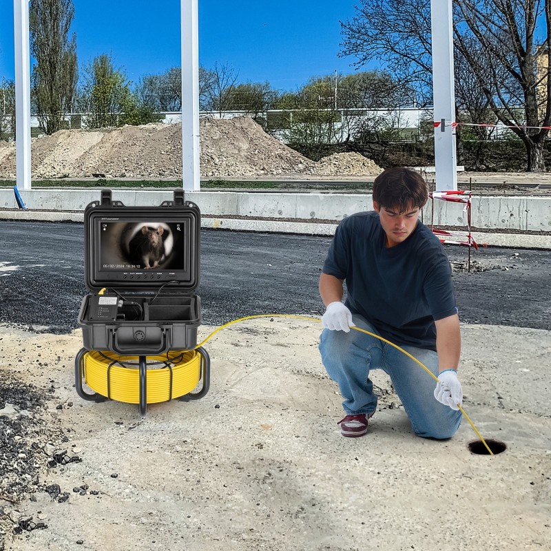 Viemärikamera itsetasaava 50 m kaapeli 9 tuuman 1080P näyttö 36x zoomaus IP68