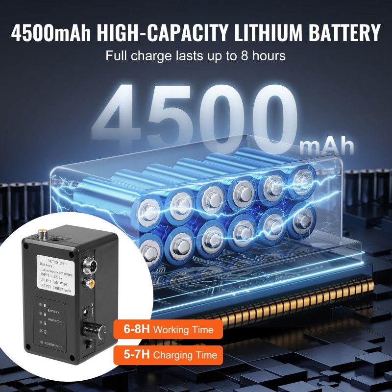 Viemärikamera 30 metrin 5 millimetrin kaapelilla itsetasaava 9-tuumainen 1080p näyttö