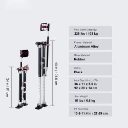 Säädettävät alumiiniseosrunkoiset työjalkineet 61–101,6 cm kumipohjaiset maalaus ja asennustöihin