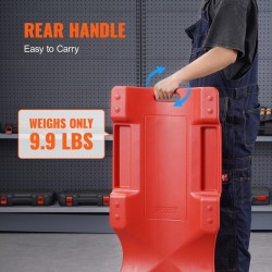 Mekaanikon alusta muovirunkoinen 1016 millimetriä 158,8 kilogrammaa 6 pyörää pehmustettu niskatuki