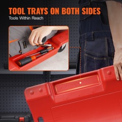 Mekaanikon muovinen makuualusta 914 mm 158,8 kg kantavuus 6 pyörää pehmustettu niskatuki