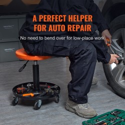 Mekaanikon jakkara teräsrunko PU-pehmuste säädettävä 56–71 cm 113 kg kantavuus