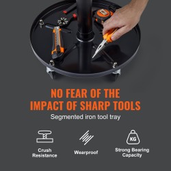 Mekaanikon jakkara teräsrunko PU-pehmuste säädettävä 56–71 cm 113 kg kantavuus