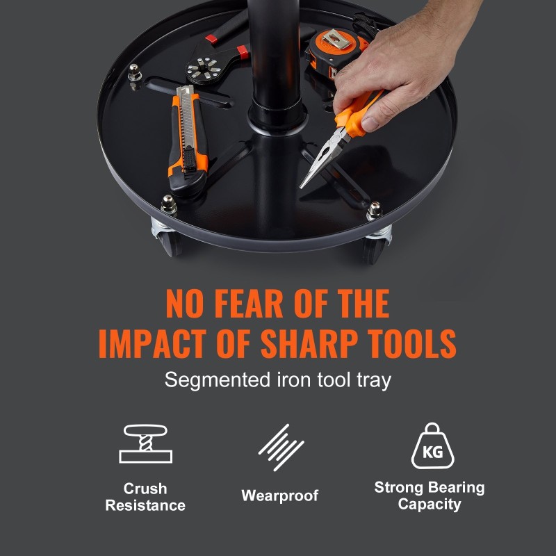 Mekaanikon jakkara teräsrunko PU-pehmuste säädettävä 56–71 cm 113 kg kantavuus