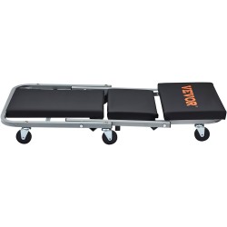 Taittuva mekaanikon makuualusta ja jakkara teräsrunko 6 kääntyvää pyörää 136 kilogramman kantavuus