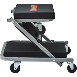 Taittuva mekaanikon makuualusta ja jakkara teräsrunko 6 kääntyvää pyörää 136 kilogramman kantavuus