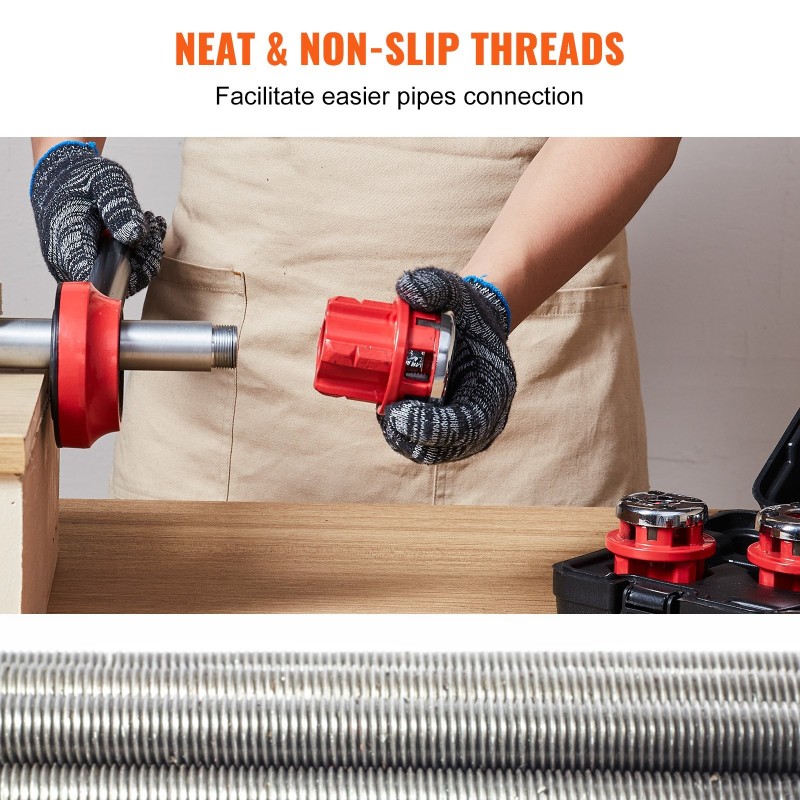 Käsikäyttöinen räikkäputkikierretinsetti NPT-kierteille 1/2 3/4 1 tuuman sinkityille alumiini rauta kupari