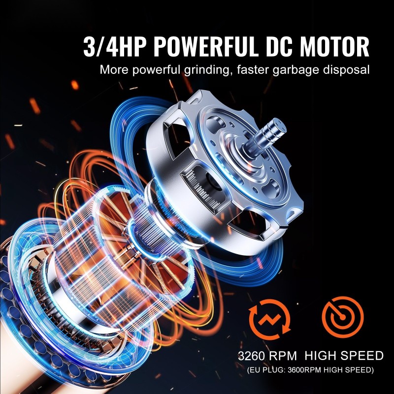 Ruokajätehienotin jatkuvatoiminen 0,75 hv tasavirtamoottori 3600 kierrosta minuutissa muovikuori ruostumaton teräs