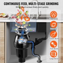 Ruokajätehienotin jatkuvatoiminen 0,75 hv tasavirtamoottori 3600 kierrosta minuutissa muovikuori ruostumaton teräs