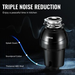 Ruokajätemurskain 1,25 hv tasavirtamoottori 4060 kierrosta minuutissa jatkuvasyötteinen ABS-kotelo ruostumaton teräs