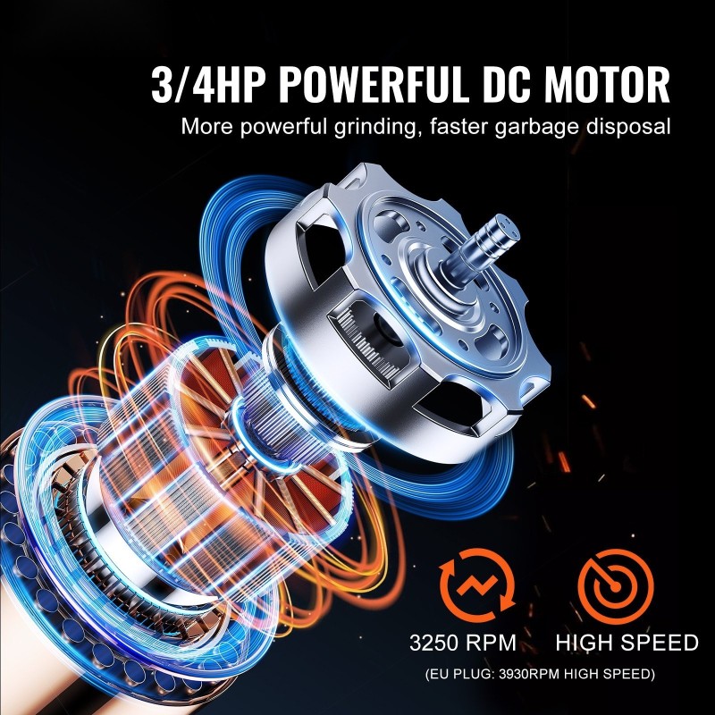 Ruokajätteen murskain jatkuvatoiminen 3/4 hv tasavirtamoottori 3930 kierrosta minuutissa