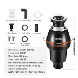 Ruokajätteen murskain jatkuvatoiminen 3/4 hv tasavirtamoottori 3930 kierrosta minuutissa