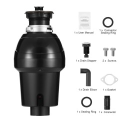 Ruokajätehuuhtelija 1 hv tasavirtamoottori 3960 kierrosta minuutissa jatkuvatoiminen muovi ja ruostumaton teräs