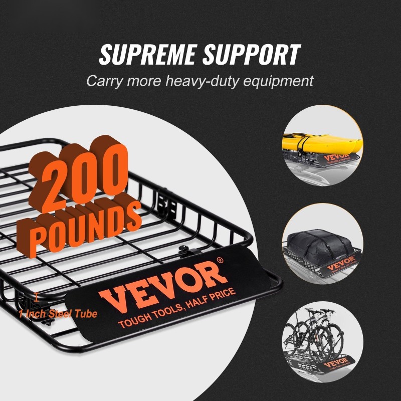 Kattotavarankori Q195-teräs 1630×990×152 mm 90,7 kg säädettävä pituus