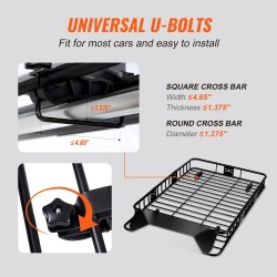 Kattotavarankori Q195-teräs 1630×990×152 mm 90,7 kg säädettävä pituus
