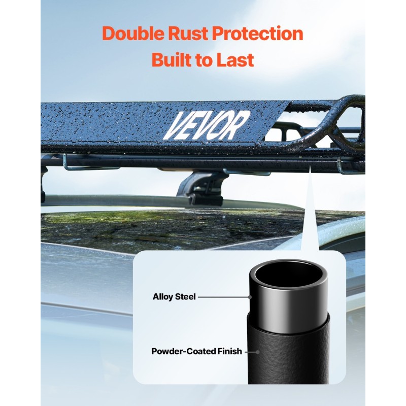 Seosteräksinen kattokori 1300×910×105mm tavaralaukulla kuormaverkolla 90,7 kg kantavuus