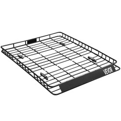 Kattotelinekori seosteräksinen 163x127x10,5 cm 68 kg kantavuus kaksi verkkoa yhteensopiva kattokaiteisiin
