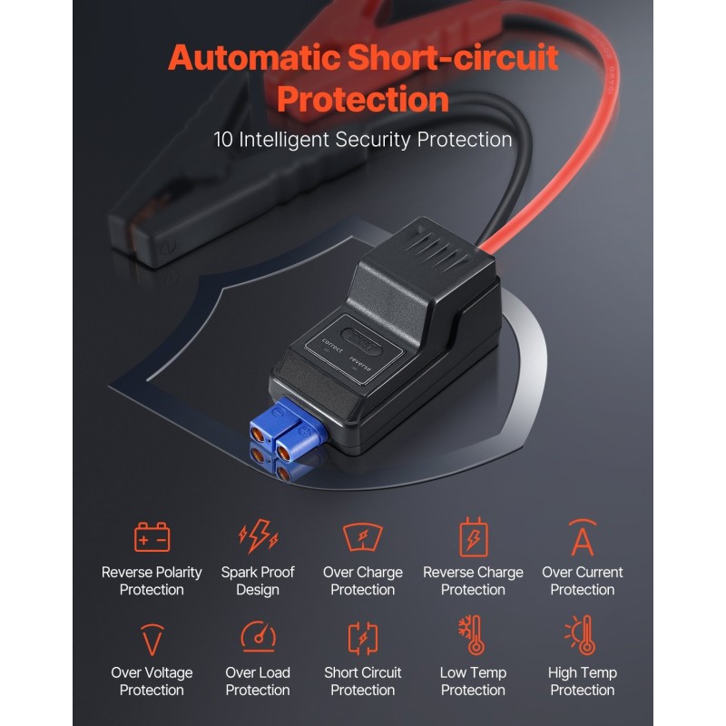 Apukäynnistin 3000A 59.2Wh kannettava LCD näyttö LED valo käynnistyskaapelit