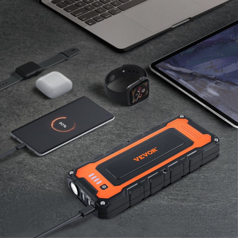 Apukäynnistin 3000A 59.2Wh kannettava LCD näyttö LED valo käynnistyskaapelit