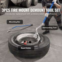 Renkaan asennus- ja irrotustyökalu teräs 571–622 millimetriä 3-osainen sarja ilman sisäkumia