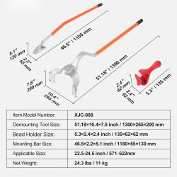 Rengastyökalusarja 3-osainen taotusta teräksestä raskaille ajoneuvoille 571–622 mm