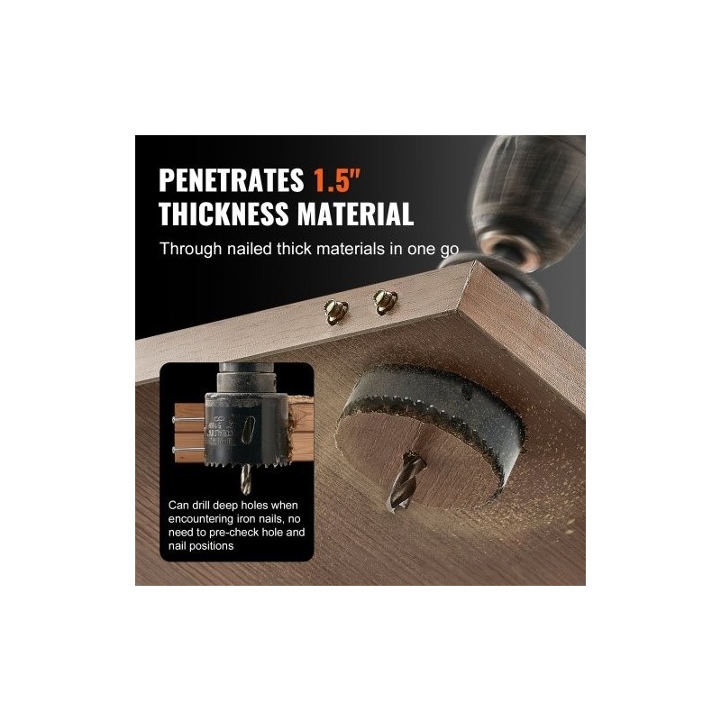 Reikäsahasarja bimetalli M42 11 kpl koot noin 3/4–3 puu rauta muovi säilytyslaukku