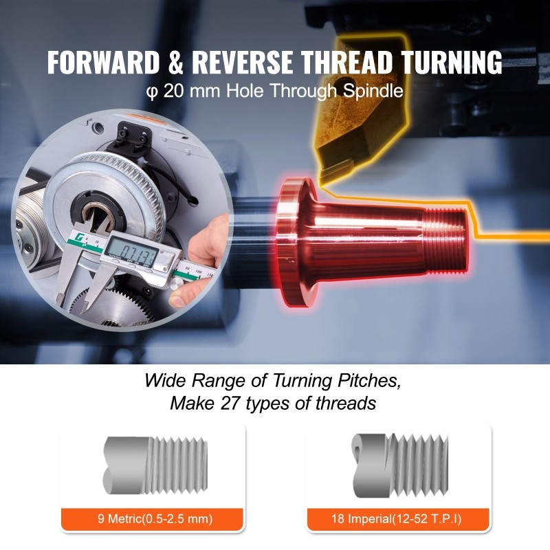 Penkkisorvi 7 x 13.78 tuumaa HT200-valurautarunko 500W 0–2200 RPM 20 mm