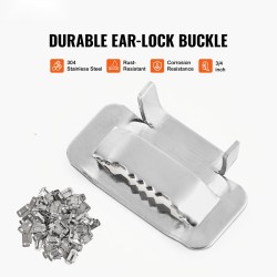 Terässidontasarja ruostumaton teräsnauha 30 metriä 19 millimetriä 100 solkea kiristystyökalulla