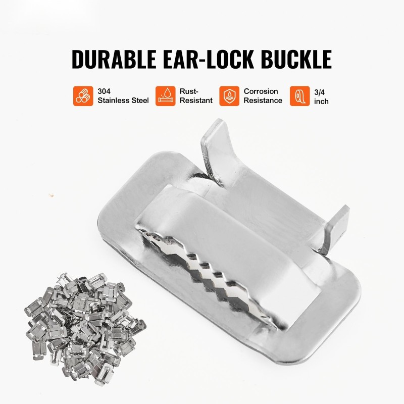 Terässidontasarja ruostumaton teräsnauha 30 metriä 19 millimetriä 100 solkea kiristystyökalulla