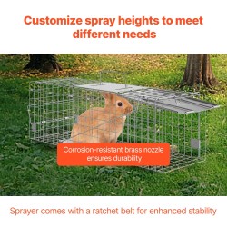 Eläinloukku galvanoidusta rautalangasta peltinen ovi 610×203×203 mm kantokahvalla