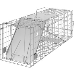 Eläinloukku galvanoidusta rautalangasta peltinen ovi 610×203×203 mm kantokahvalla