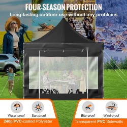 Pystytettävä paviljonki 3x3 m 240g PVC-pinnoitettu polyesterikatto irrotettavat sivuseinät